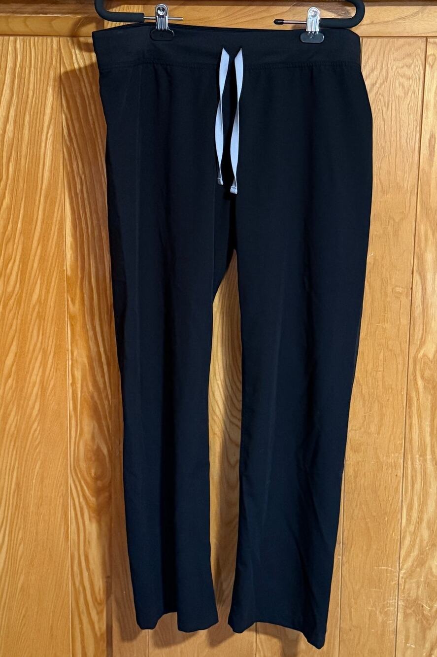FIGS Women's Black Livingston Basic Straight-Leg Pants - L